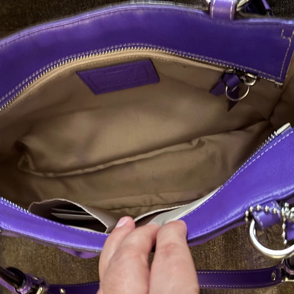 💜 Stunning Coach Purple Leather Satchel & Matching Wallet Set 💜 - Picture 6 of 13